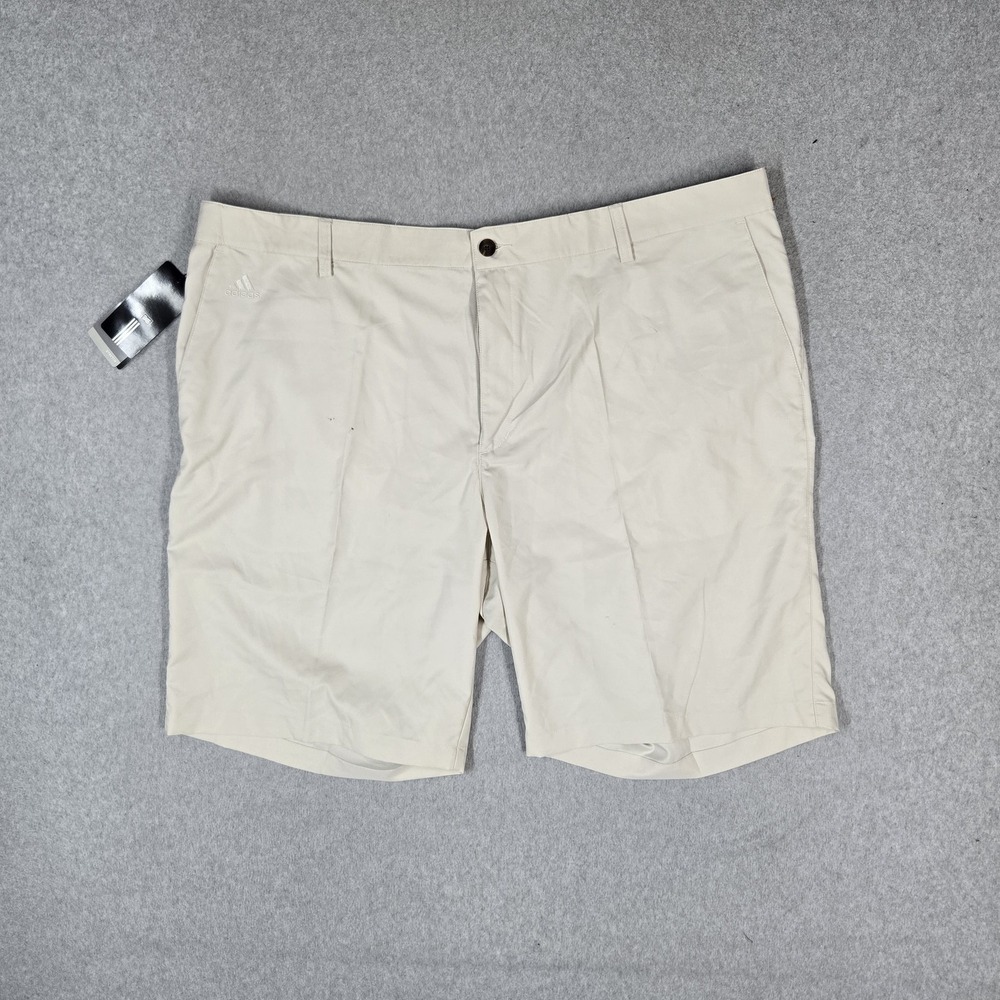 Adidas Men Activewear Shorts 44 Beige Casual Shorts Chino Climalite Logo READ